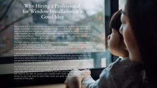 Why Hiring a Professional for Window Installation is a Good Idea