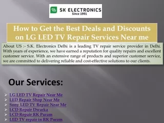 How to Get the Best Deals and Discounts on LG LED TV Repair Services Near me