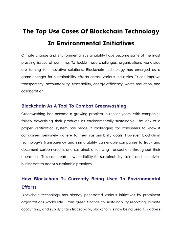the top use cases of blockchain technology