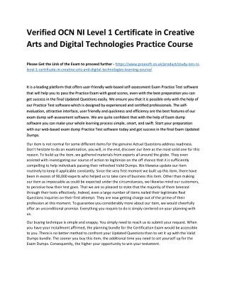 verified ocn ni level 1 certificate in creative