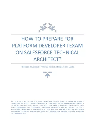 how to prepare for platform developer i exam