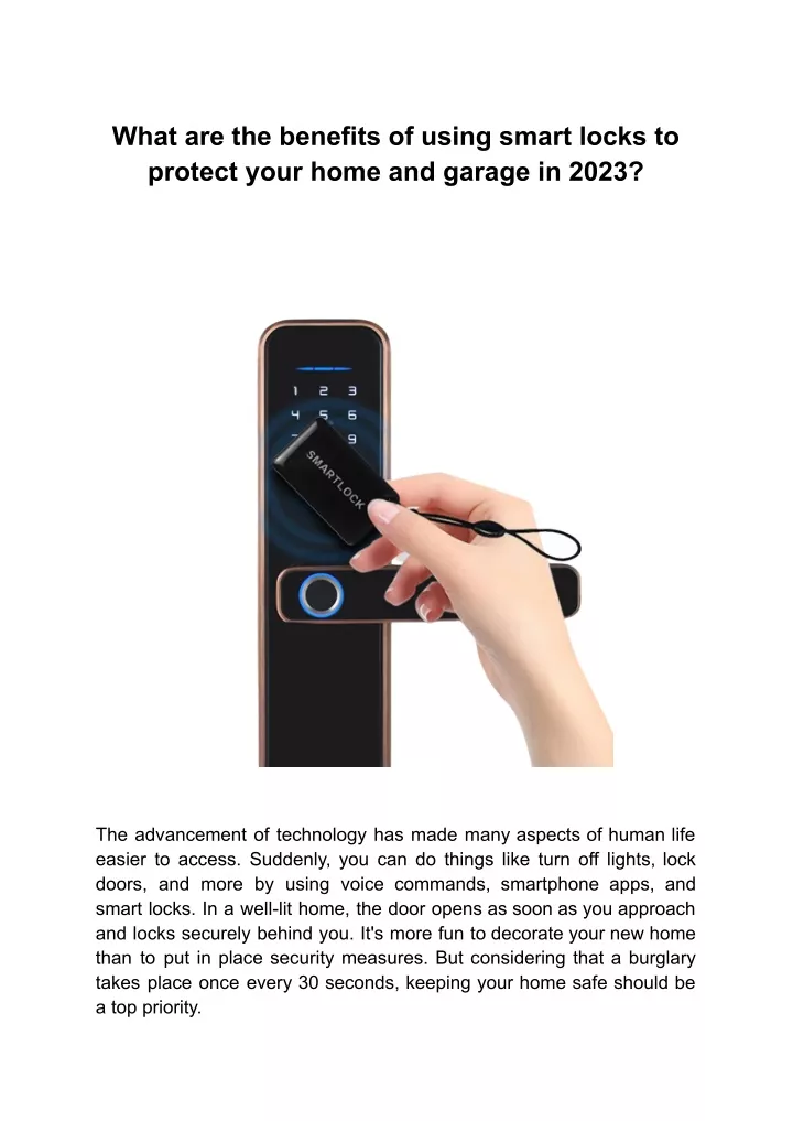 what are the benefits of using smart locks