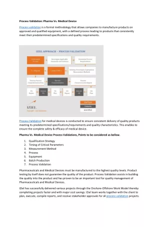 process validation pharma vs medical device