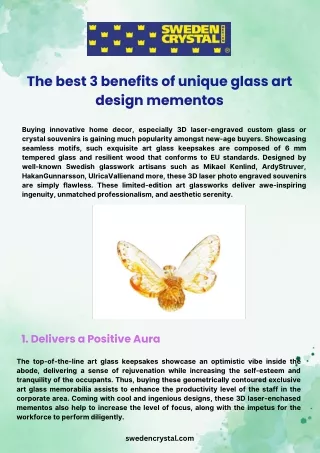 The best 3 benefits of unique glass art design mementos