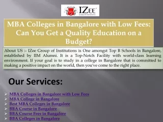 MBA Colleges in Bangalore with Low Fees Can You Get a Quality Education on a Budget