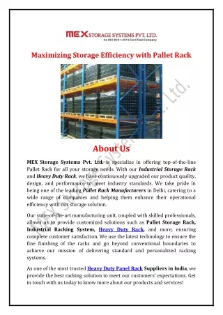 Maximizing Storage Efficiency with Pallet Rack