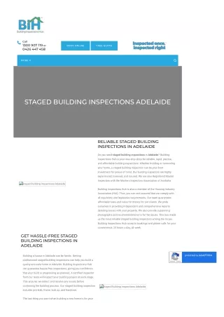 Staged Building Inspections Adelaide
