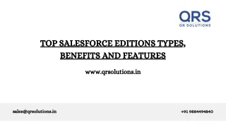 top salesforce editions types benefits