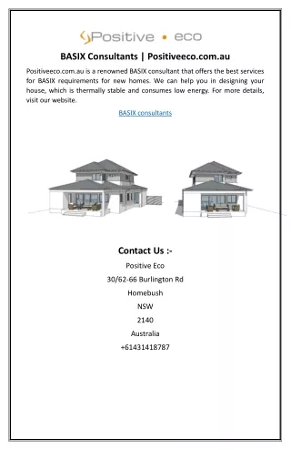 basix consultants positiveeco com au