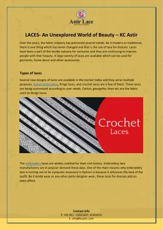 laces an unexplored world of beauty kc astir