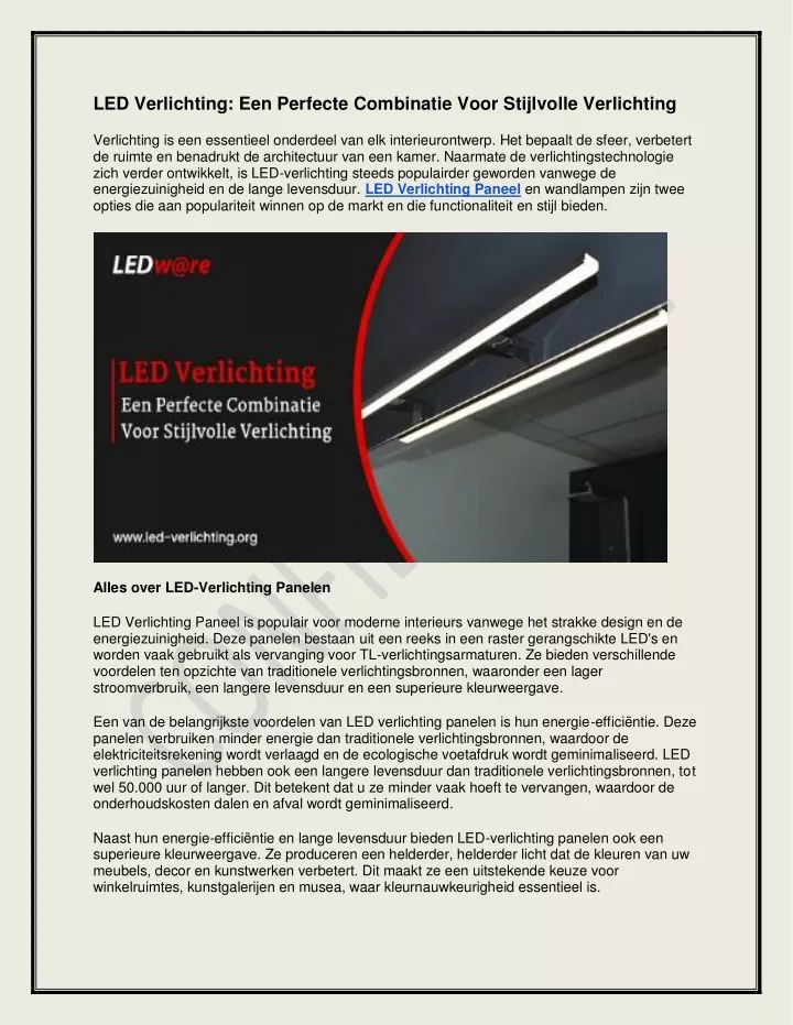 led verlichting een perfecte combinatie voor