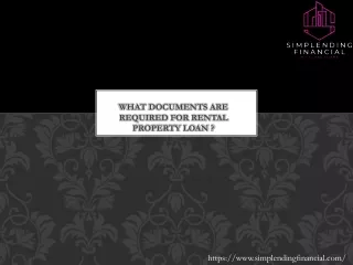 What documents are required for rental property loan