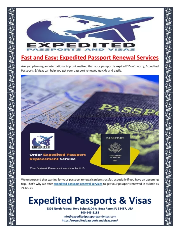 fast and easy expedited passport renewal services