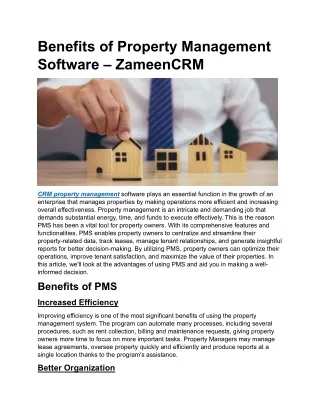 benefits of property management software zameencrm