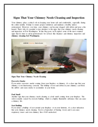 Signs That Your Chimney Needs Cleaning and Inspection