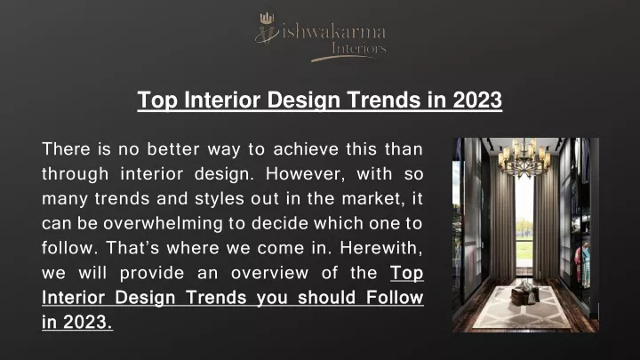 top interior design trends in 2023