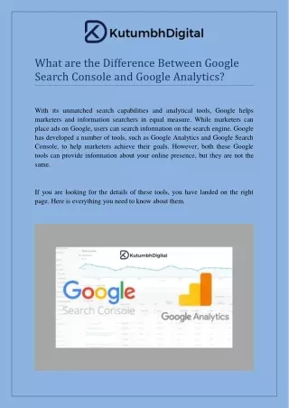What are the Difference Between Google Search Console and Google Analytics - Kutumbh Digital