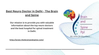 Best Neuro Doctor in Delhi - The Brain and Spine