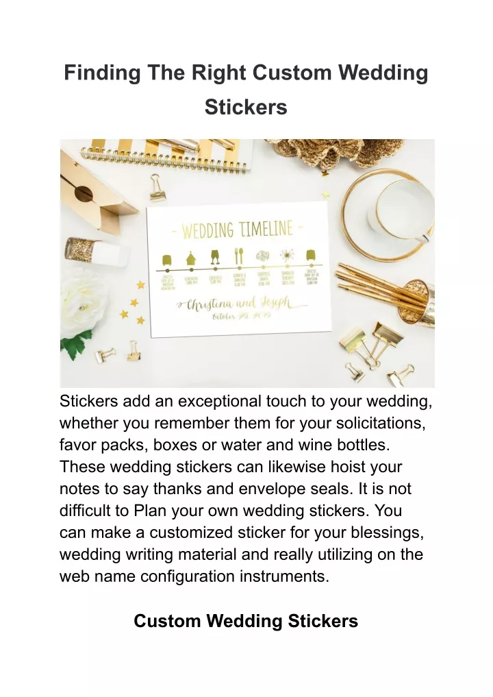 finding the right custom wedding stickers