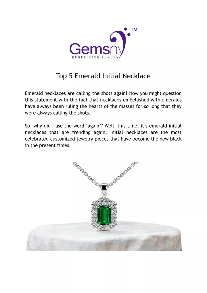 top 5 emerald initial necklace