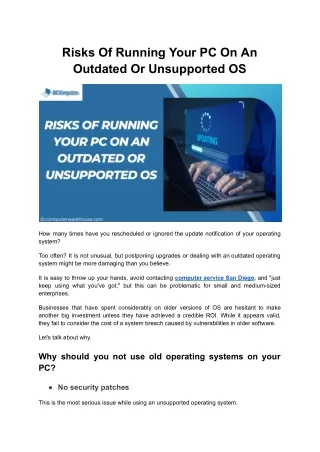 risks of running your pc on an outdated