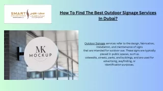 How To Find The Best Outdoor Signage Services In Dubai