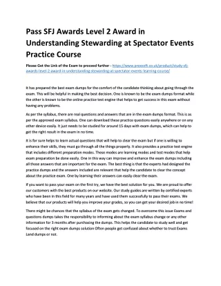 pass sfj awards level 2 award in understanding