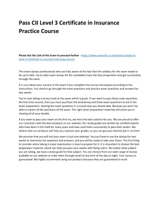 pass cii level 3 certificate in insurance