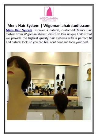Mens Hair System | Wigomaniahairstudio.com