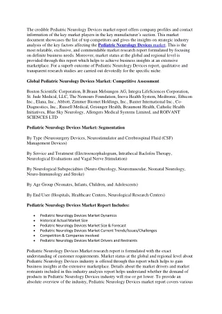 the credible pediatric neurology devices market
