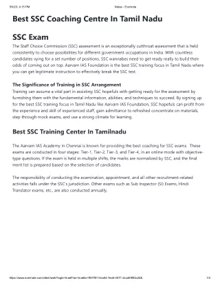 Best SSC Coaching Centre In Tamil Nadu