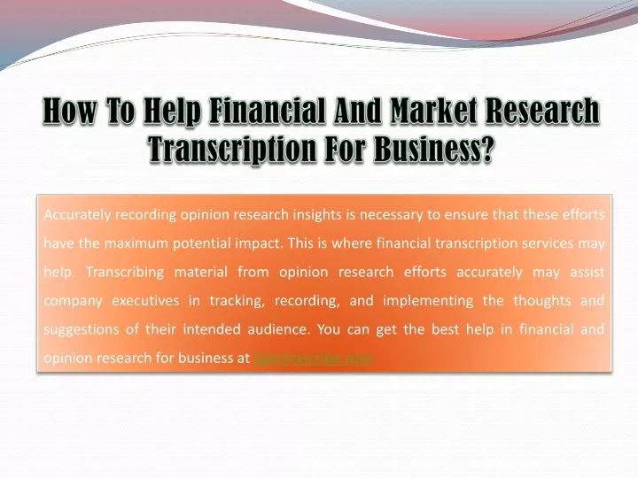 how to help financial and market research