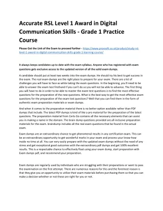 accurate rsl level 1 award in digital
