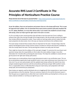 accurate rhs level 2 certificate