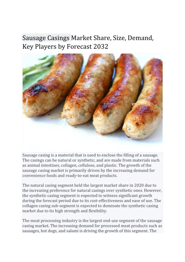 sausage casings market share size demand