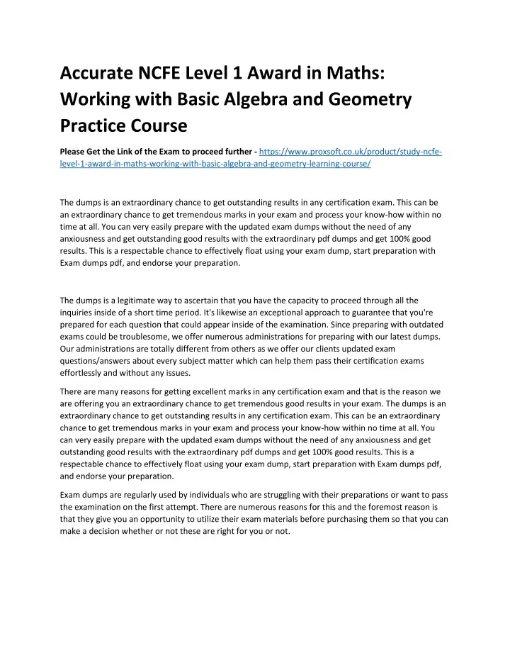 accurate ncfe level 1 award in maths working with