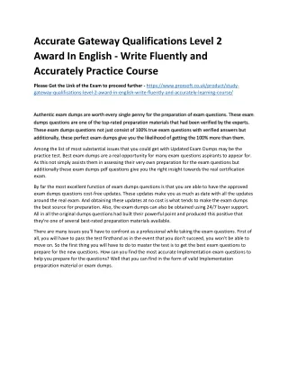 accurate gateway qualifications level 2 award