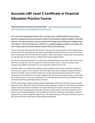 accurate libf level 2 certificate in financial