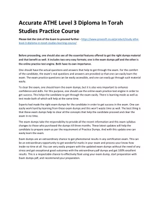 accurate athe level 3 diploma in torah studies