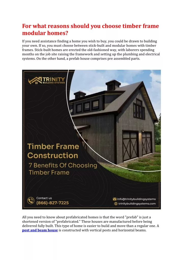 for what reasons should you choose timber frame