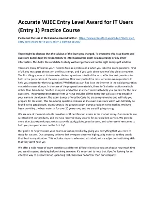 accurate wjec entry level award for it users