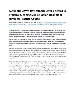 authentic ciwm wamitab level 1 award in practical