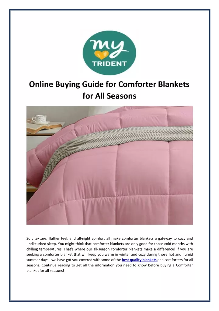 online buying guide for comforter blankets for all seasons