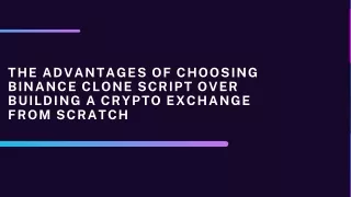 the advantages of choosing binance clone script