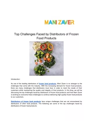 top challenges faced by distributors of frozen