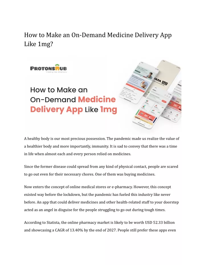 how to make an on demand medicine delivery