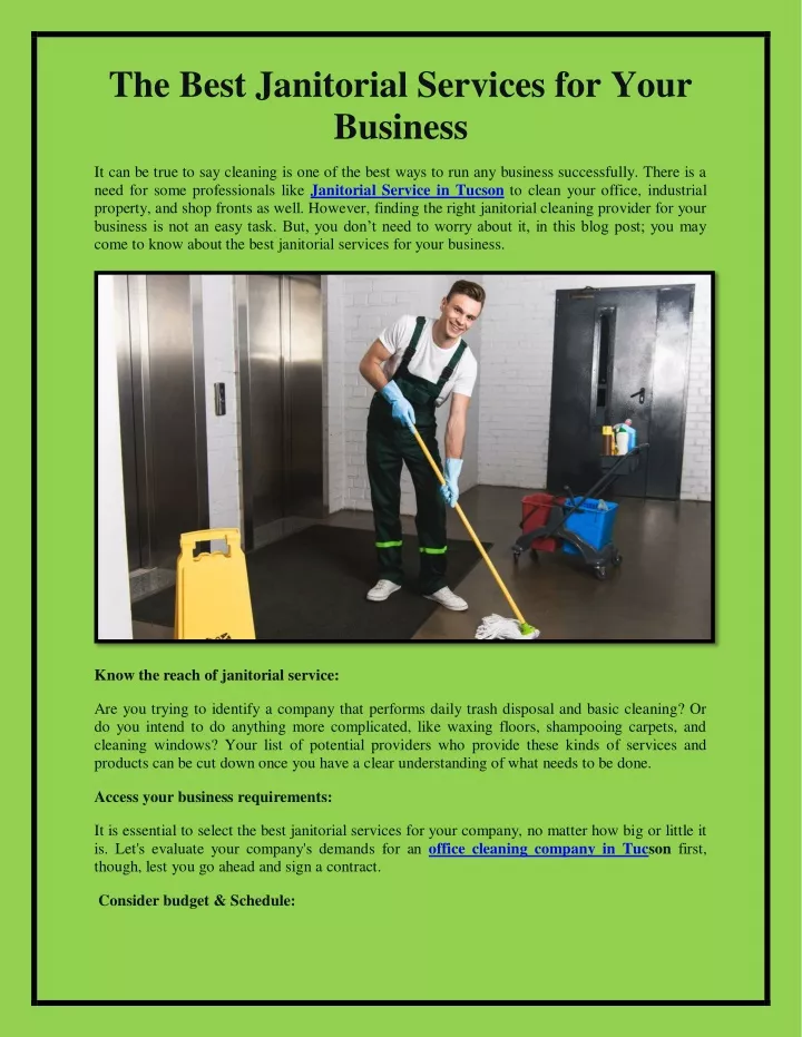 the best janitorial services for your business