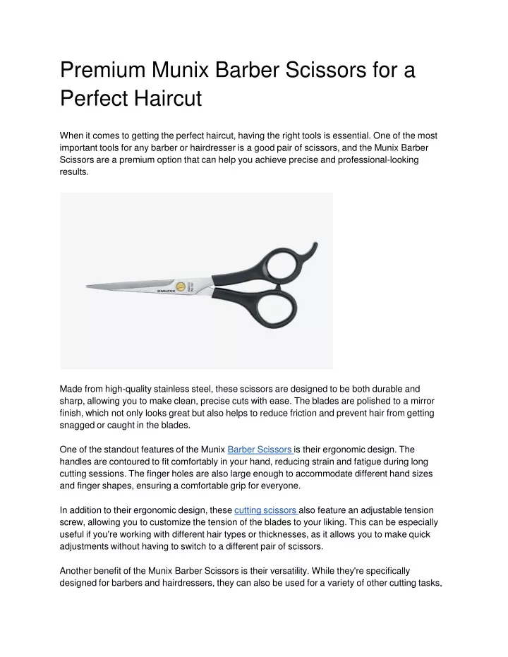 premium munix barber scissors for a perfect haircut