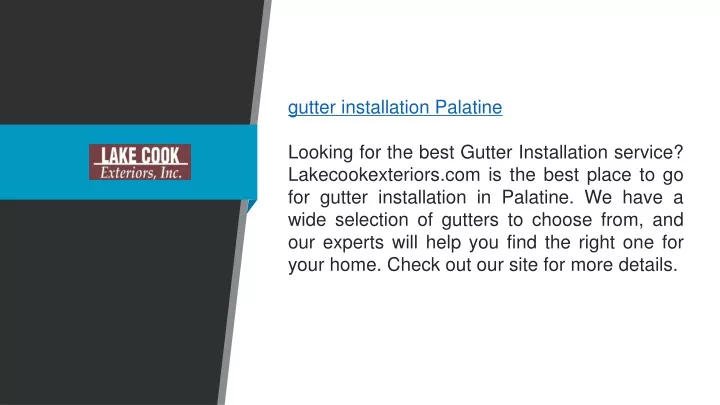 gutter installation palatine looking for the best