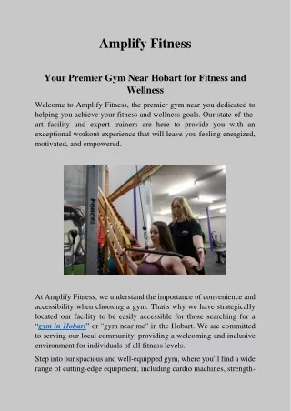 Your Premier Gym Near Hobart for Fitness and Wellness